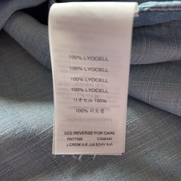 J Crew Drapey Chambray Sleeveless Popover Shirt Light Blue Wash Size 8 - Picture 11 of 15